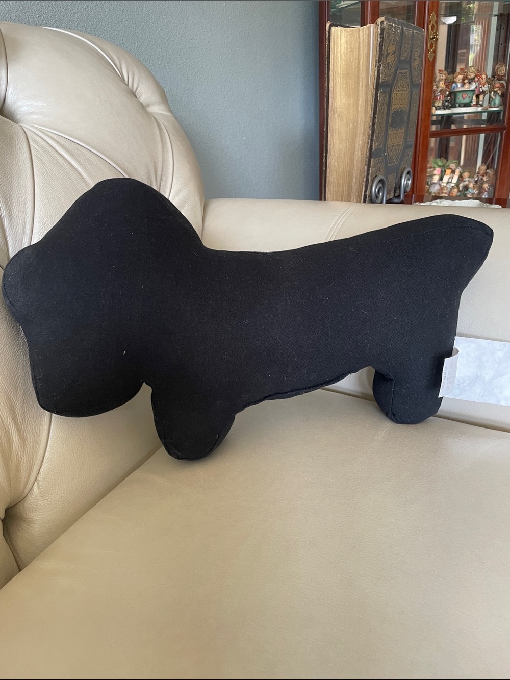 Halloween Dachshund Skeleton Decorative Pillow - Black, White & Orange - Picture 8 of 9